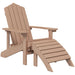 Scaun de grădină Adirondack cu suport pentru picioare maro HDPE - WALTI WALTI