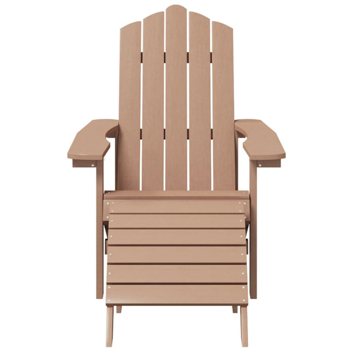 Scaun de grădină Adirondack cu suport pentru picioare maro HDPE - WALTI WALTI