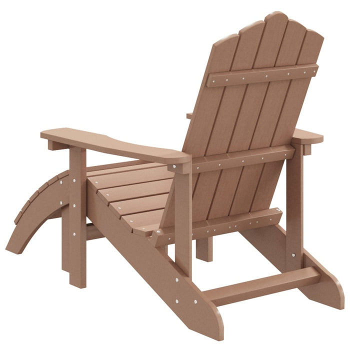 Scaun de grădină Adirondack cu suport pentru picioare maro HDPE - WALTI WALTI