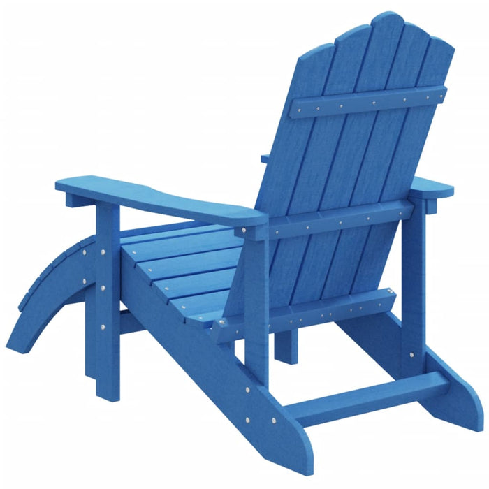 Scaun grădină Adirondack, suport picioare, albastru aqua, HDPE - WALTI WALTI