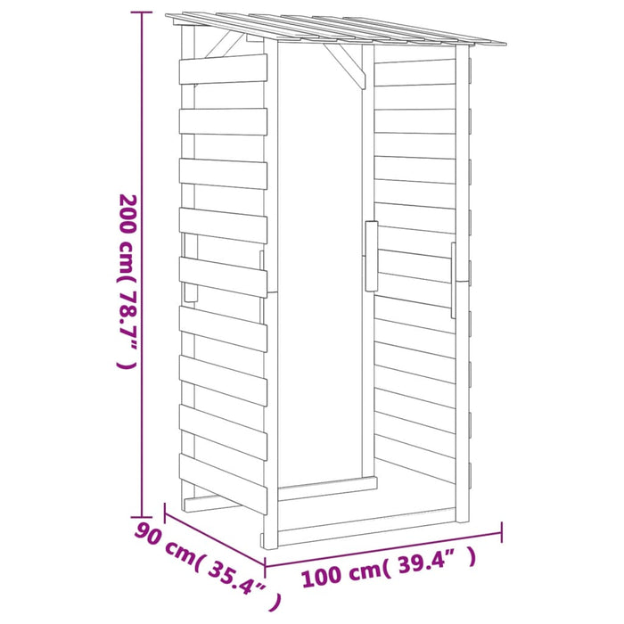 Pergolă cu acoperiș, 100x90x200 cm, lemn de pin tratat WALTI