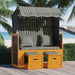 Scaun de plajă cu perne, negru/gri, poliratan și lemn masiv - WALTI WALTI