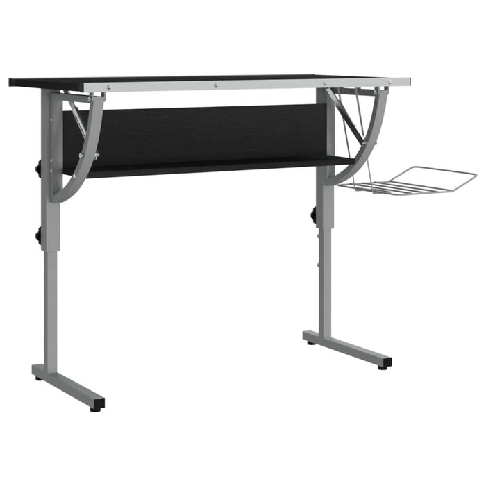 Birou Craft negru & gri 110x53x(58-87) cm lemn prelucrat & oțel - WALTI WALTI