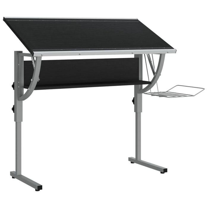 Birou Craft negru & gri 110x53x(58-87) cm lemn prelucrat & oțel - WALTI WALTI