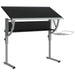 Birou Craft negru & gri 110x53x(58-87) cm lemn prelucrat & oțel - WALTI WALTI