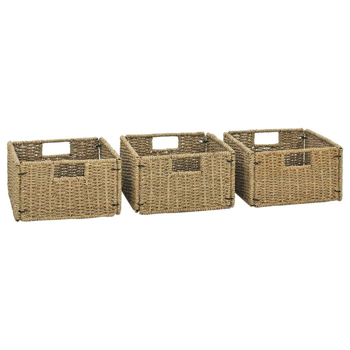 Dulap de toaletă baie cu 3 coșuri 132x45x75cm lemn masiv de tec WALTI