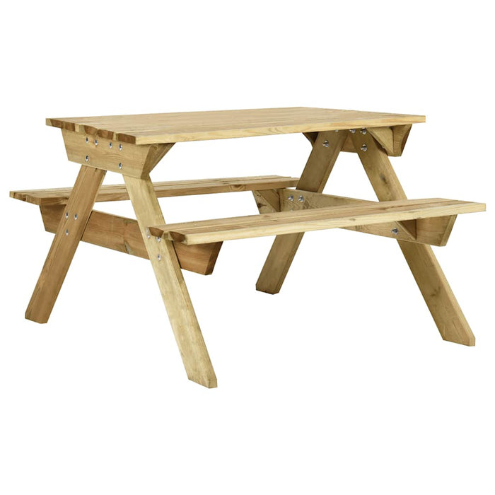 Masă de picnic cu bănci, 110x123x73 cm, lemn de pin tratat - WALTI WALTI