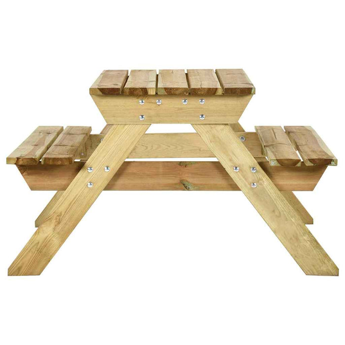 Masă de picnic cu bănci, 110x123x73 cm, lemn de pin tratat - WALTI WALTI