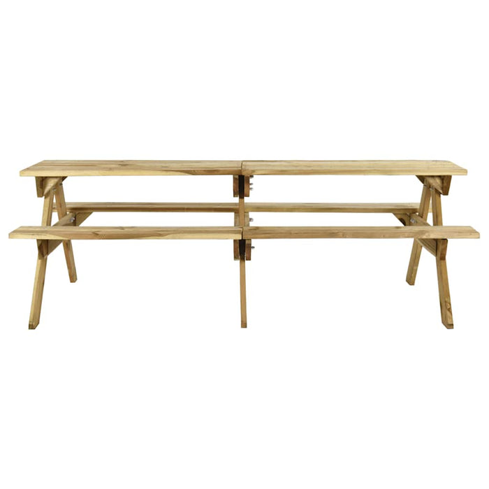 Masă de picnic cu bănci, 220x122x72 cm, lemn de pin tratat - WALTI WALTI