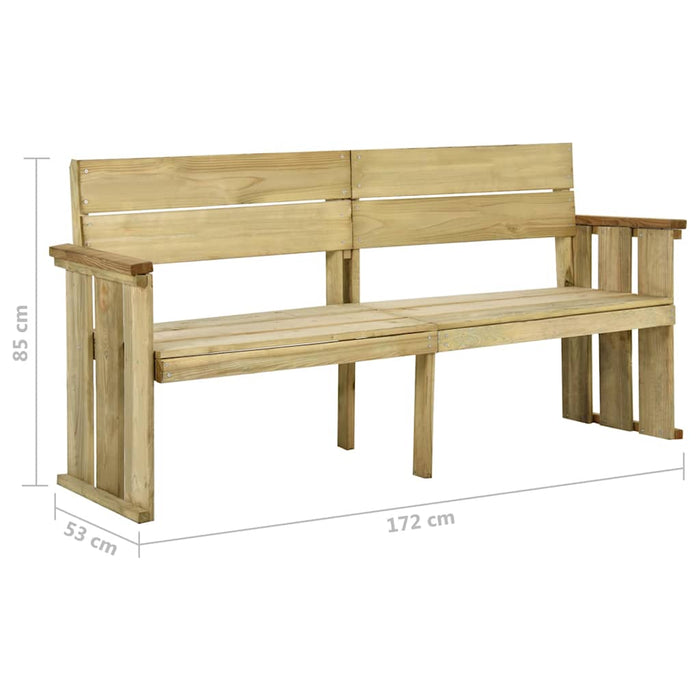 Bancă de grădină, 172 cm, lemn de pin tratat WALTI