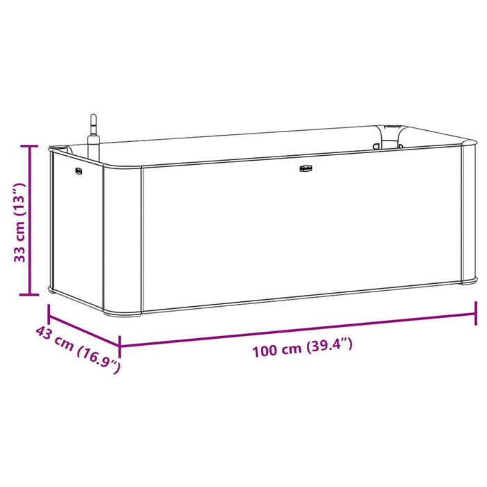 Strat înălțat grădină sistem automat udare gri 100x43x33 cm - WALTI WALTI