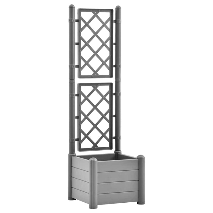 Jardinieră de grădină cu spalier, gri piatră, 43x43x142 cm, PP - WALTI WALTI