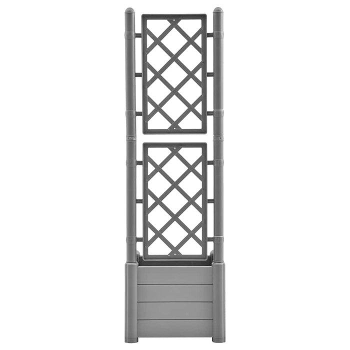 Jardinieră de grădină cu spalier, gri piatră, 43x43x142 cm, PP - WALTI WALTI