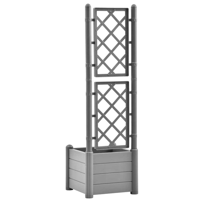Jardinieră de grădină cu spalier, gri piatră, 43x43x142 cm, PP - WALTI WALTI