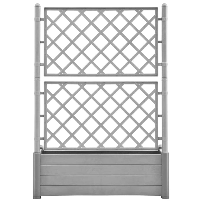 Jardinieră de grădină cu spalier, gri piatră, 100x43x142, PP - WALTI WALTI