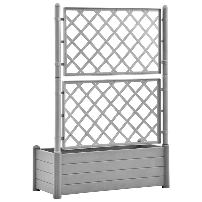 Jardinieră de grădină cu spalier, gri piatră, 100x43x142, PP - WALTI WALTI