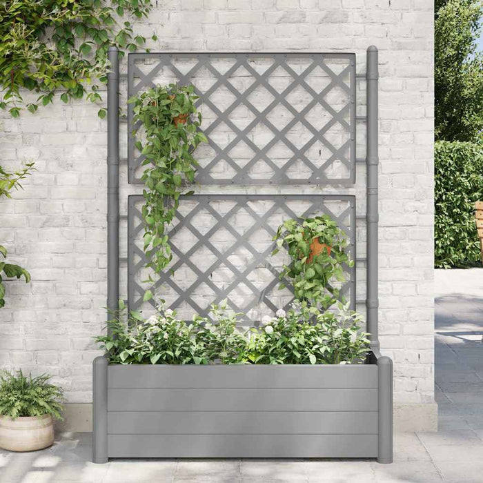 Jardinieră de grădină cu spalier, gri piatră, 100x43x142, PP - WALTI WALTI
