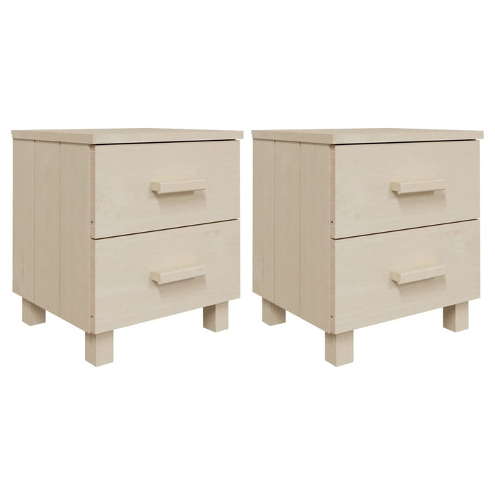 Noptiere HAMAR 2 buc, maro miere, 40x35x44,5 cm, lemn masiv pin - WALTI WALTI