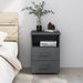 Noptieră "HAMAR," gri închis, 40x35x62 cm, lemn masiv de pin - WALTI WALTI