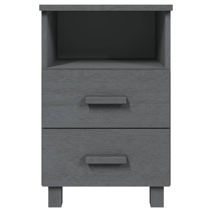 Noptiere HAMAR, 2 buc, gri închis, 40x35x62 cm, lemn masiv WALTI
