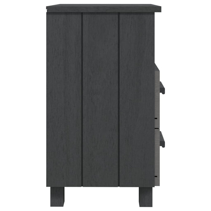 Noptiere HAMAR, 2 buc, gri închis, 40x35x62 cm, lemn masiv WALTI