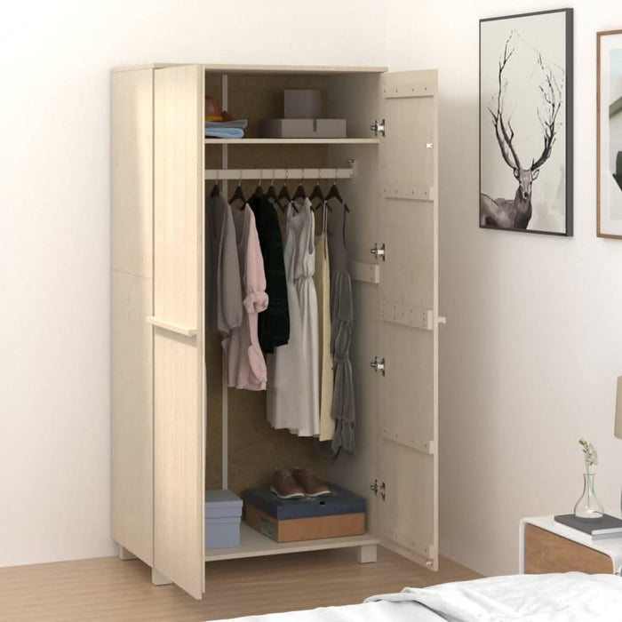 Dulap haine „HAMAR” maro miere 89x50x180 cm, lemn masiv de pin - WALTI WALTI