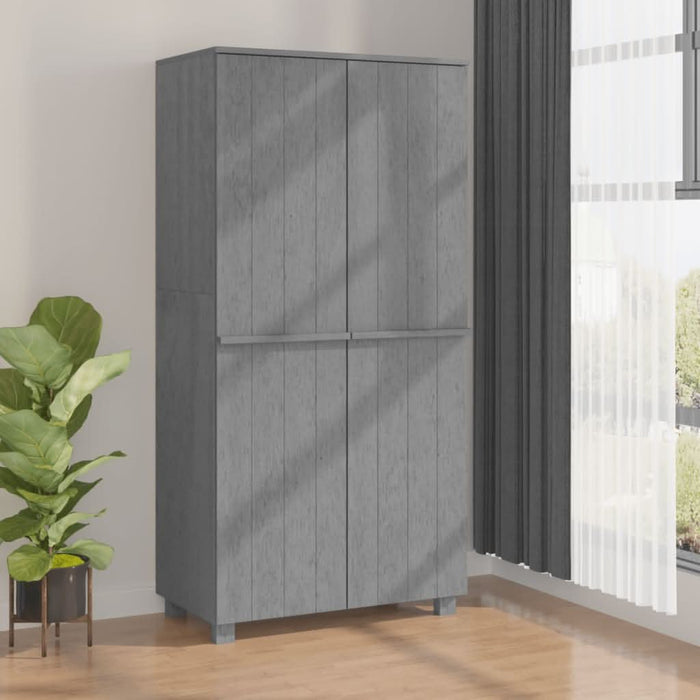 Dulap haine „HAMAR” gri închis 89x50x180 cm, lemn masiv de pin - WALTI WALTI