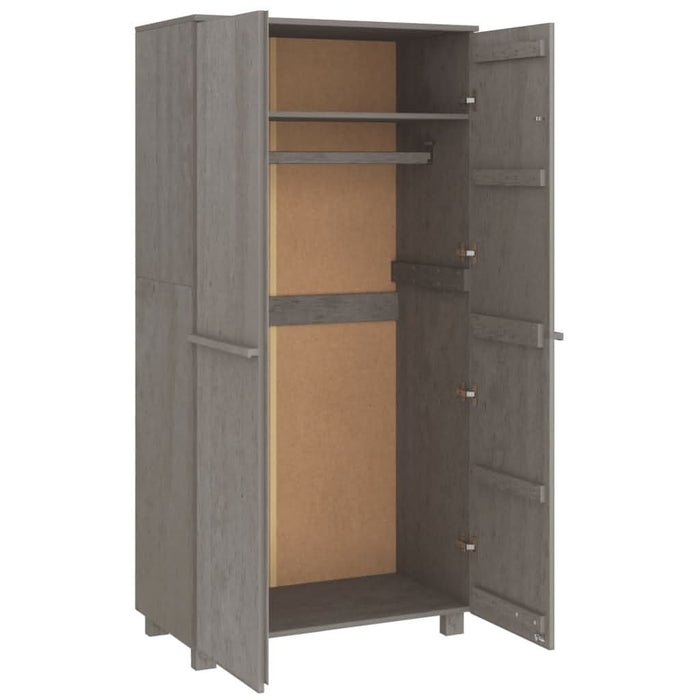 Dulap haine „HAMAR” gri deschis 89x50x180 cm, lemn masiv de pin - WALTI WALTI
