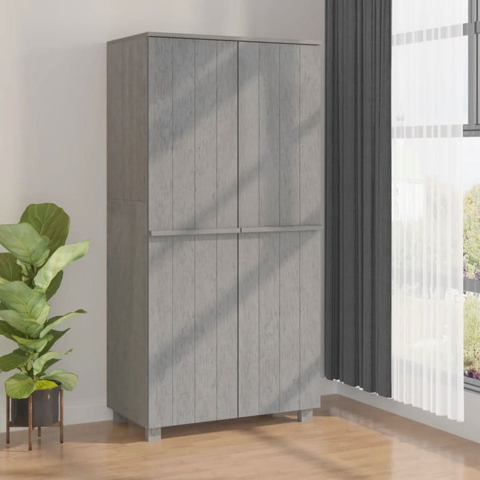 Dulap haine „HAMAR” gri deschis 89x50x180 cm, lemn masiv de pin - WALTI WALTI