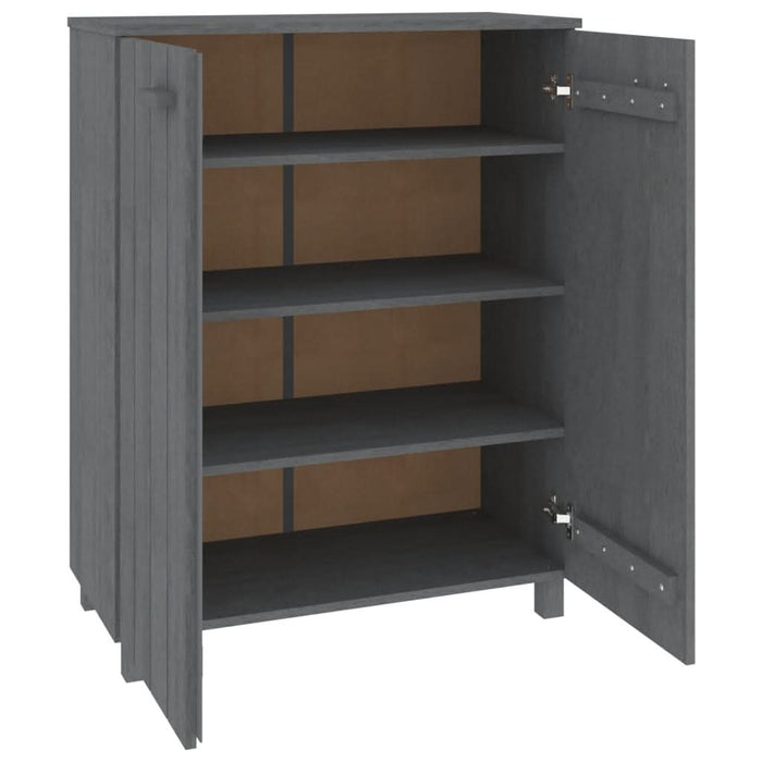 Dulap CD-uri „HAMAR”, gri închis 85x40x108 cm, lemn masiv pin - WALTI WALTI