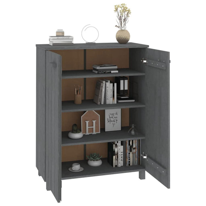 Dulap CD-uri „HAMAR”, gri închis 85x40x108 cm, lemn masiv pin - WALTI WALTI