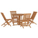 Set de mobilier de exterior pliabil, 5 piese, lemn masiv de tec - WALTI WALTI