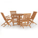 Set de mobilier de exterior pliabil, 5 piese, lemn masiv de tec - WALTI WALTI