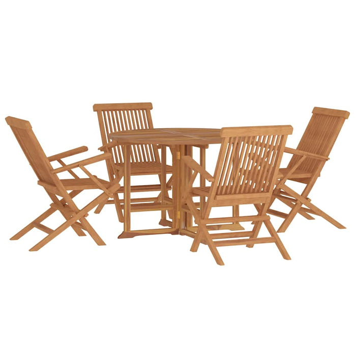 Set de mobilier de exterior pliabil, 5 piese, lemn masiv de tec - WALTI WALTI