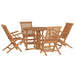 Set de mobilier de exterior pliabil, 5 piese, lemn masiv de tec - WALTI WALTI