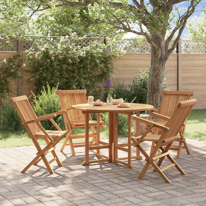 Set de mobilier de exterior pliabil, 5 piese, lemn masiv de tec - WALTI WALTI