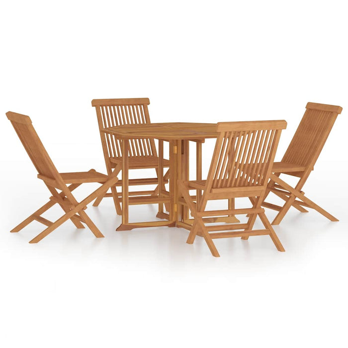 Set mobilier de exterior pliabil, 5 piese, lemn masiv de tec - WALTI WALTI