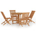 Set mobilier de exterior pliabil, 5 piese, lemn masiv de tec - WALTI WALTI