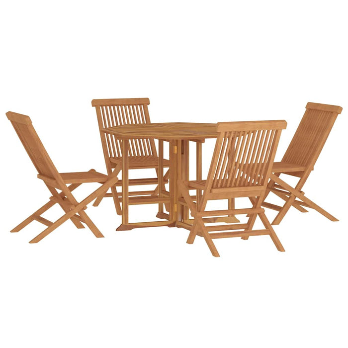 Set mobilier de exterior pliabil, 5 piese, lemn masiv de tec - WALTI WALTI