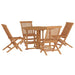 Set mobilier de exterior pliabil, 5 piese, lemn masiv de tec - WALTI WALTI