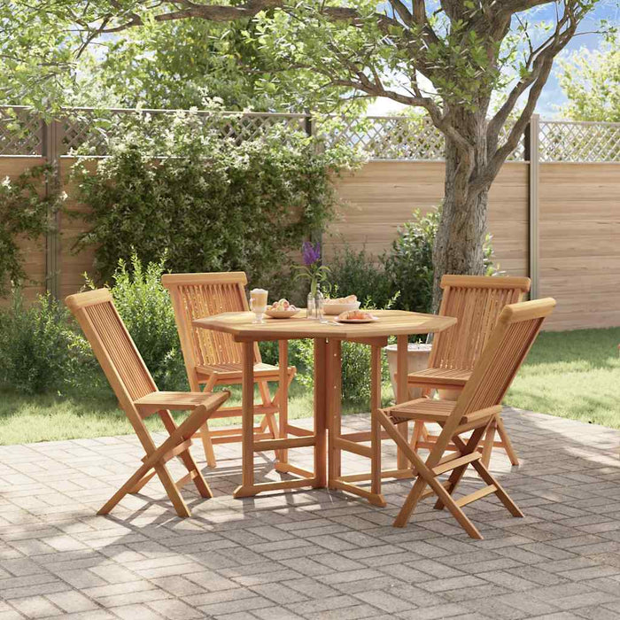 Set mobilier de exterior pliabil, 5 piese, lemn masiv de tec - WALTI WALTI