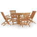 Set de mobilier de exterior pliabil, 5 piese, lemn masiv de tec - WALTI WALTI