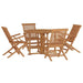 Set de mobilier de exterior pliabil, 5 piese, lemn masiv de tec - WALTI WALTI