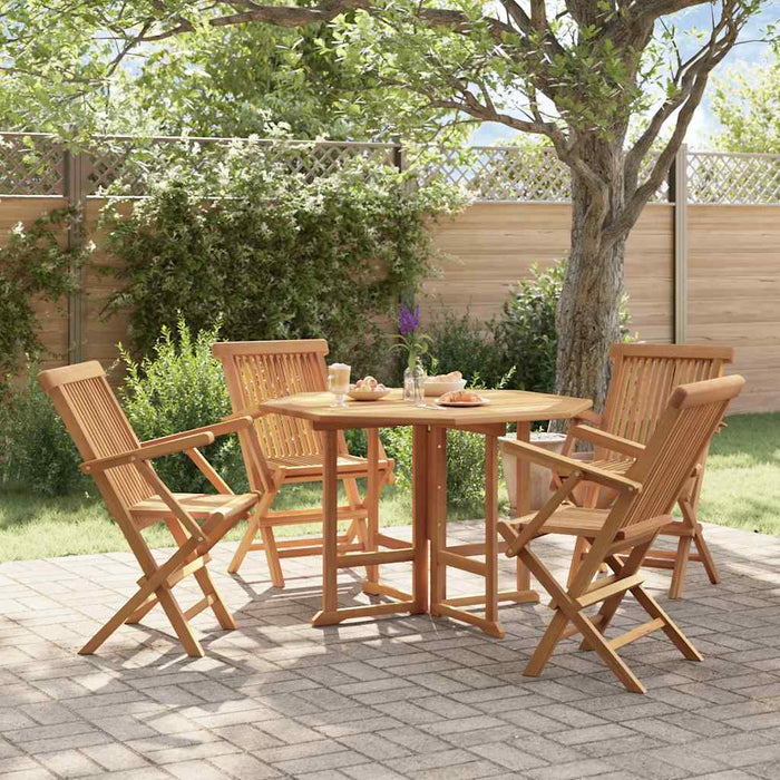 Set de mobilier de exterior pliabil, 5 piese, lemn masiv de tec - WALTI WALTI
