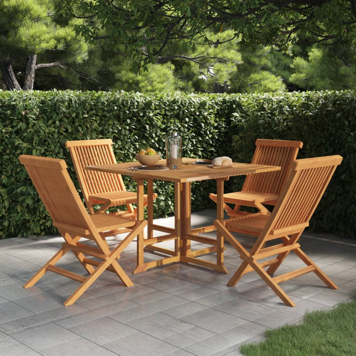 Set mobilier de exterior pliabil, 5 piese, lemn masiv de tec WALTI