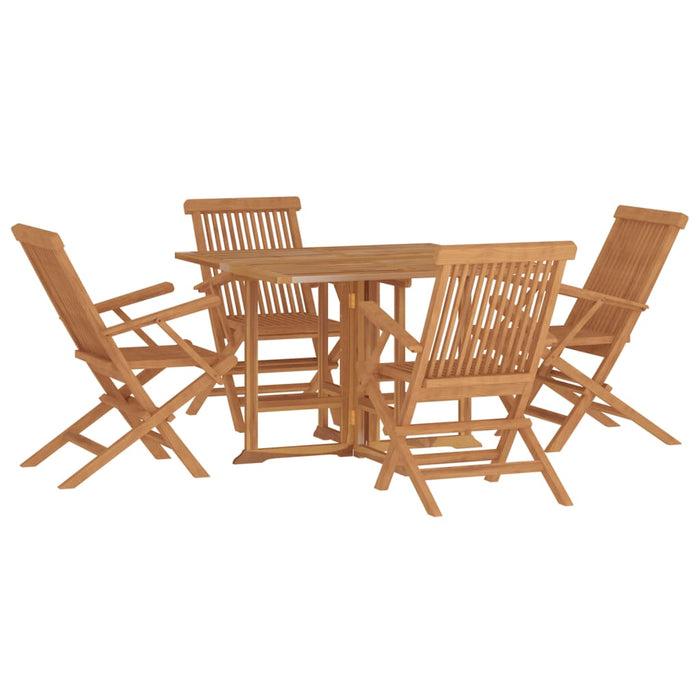 Set de mobilier de exterior pliabil, 5 piese, lemn masiv de tec WALTI