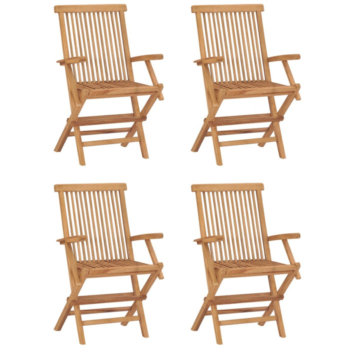 Set de mobilier de exterior pliabil, 5 piese, lemn masiv de tec WALTI