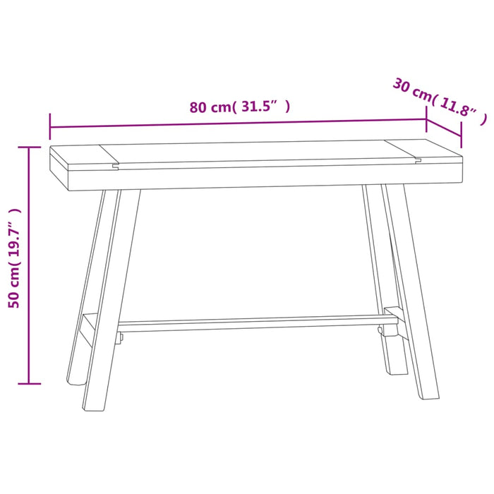 Bancă, 80 cm, lemn masiv de tec - WALTI WALTI