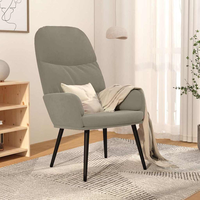 Scaun de relaxare, gri deschis, catifea WALTI