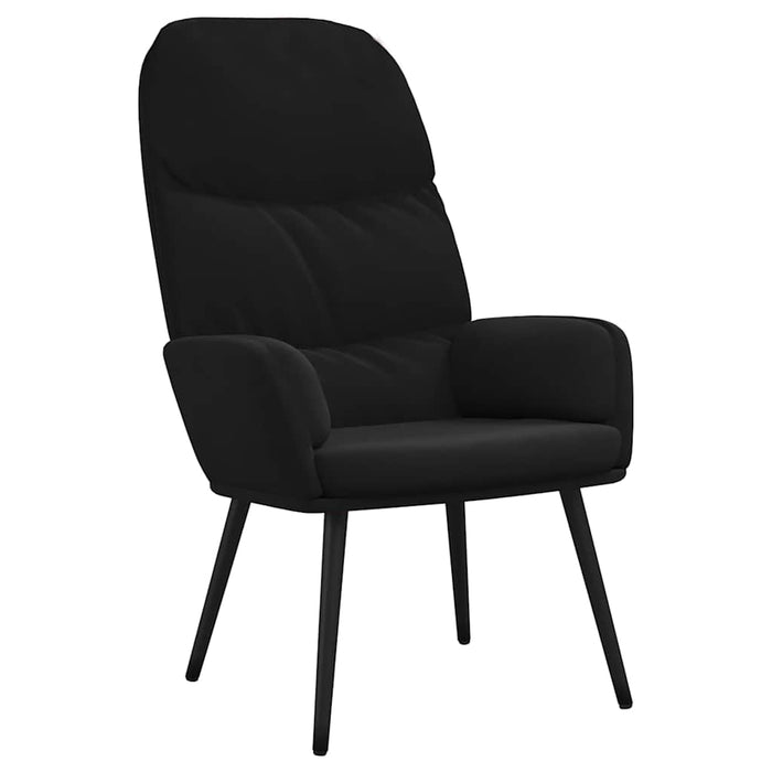 Scaun de relaxare, negru, catifea WALTI